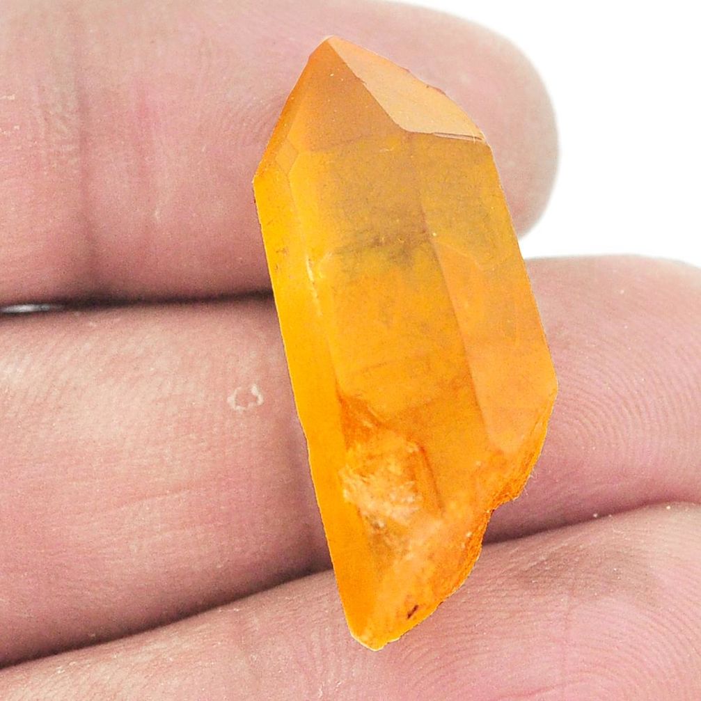 Natural 24.90cts tangerine lemurian quartz 30x11 mm fancy loose gemstone s2693