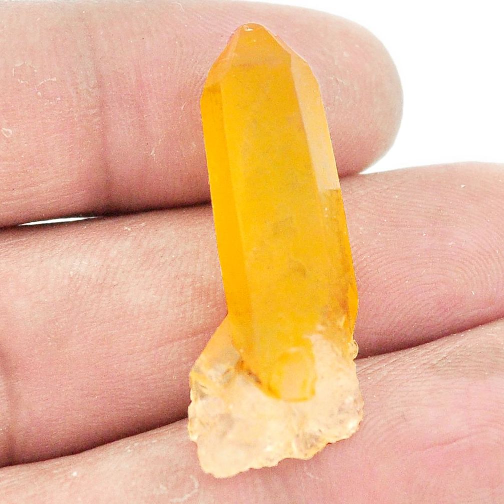 Natural 20.75cts tangerine lemurian quartz 33x13 mm fancy loose gemstone s2700