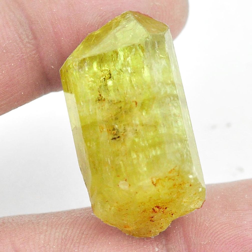 Natural 66.90cts apatite rough green rough 31x16 mm fancy loose gemstone s2708