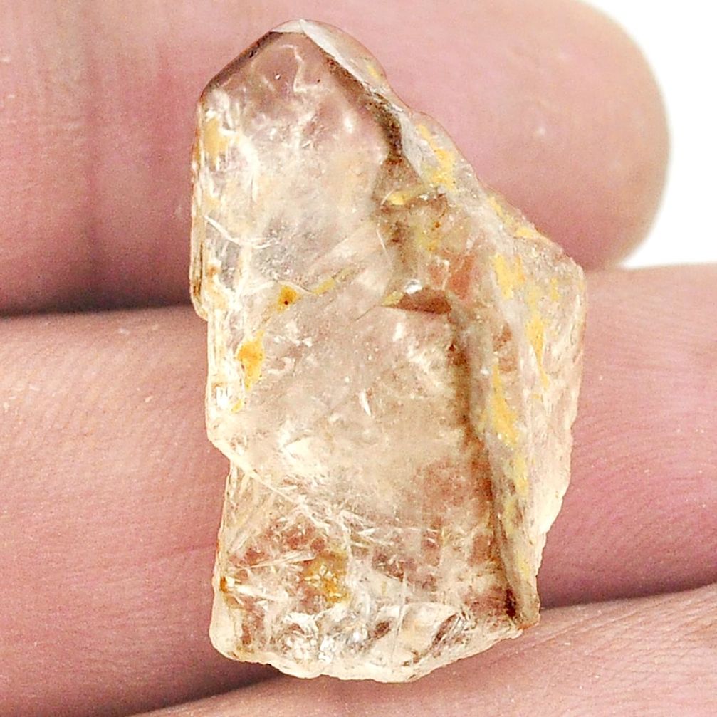 Natural 22.95cts elestial quartz rough brown 26x15 mm fancy loose gemstone s2745