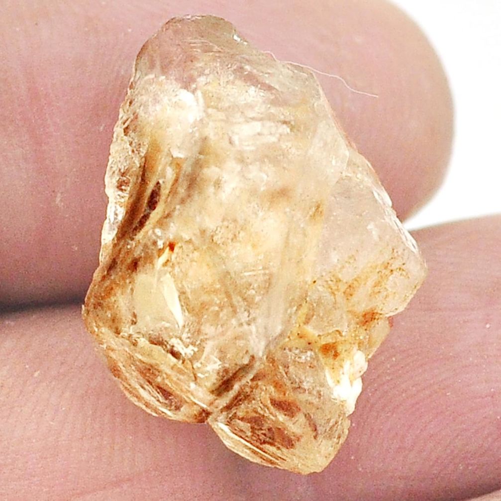 Natural 17.95cts elestial quartz rough brown 22x15 mm fancy loose gemstone s2747