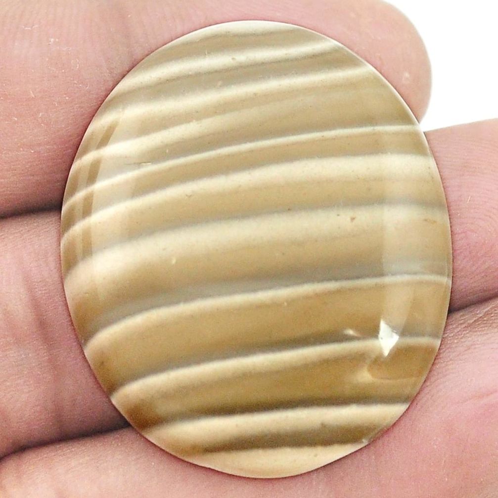 Natural 52.40cts striped flint ohio cabochon 35x30 mm oval loose gemstone s2768