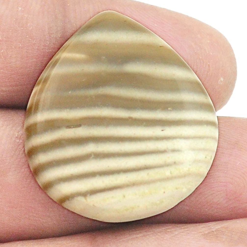 Natural 22.40cts striped flint ohio cabochon 27x25 mm pear loose gemstone s2773