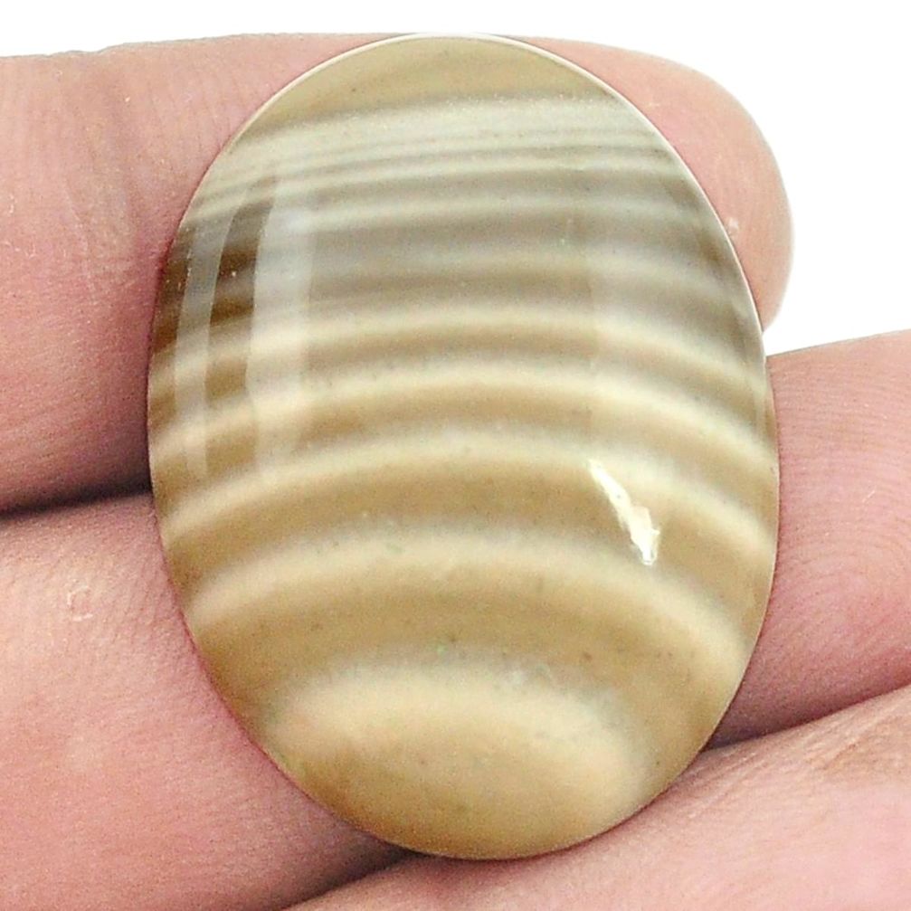 Natural 31.45cts striped flint ohio cabochon 30x22 mm oval loose gemstone s2776