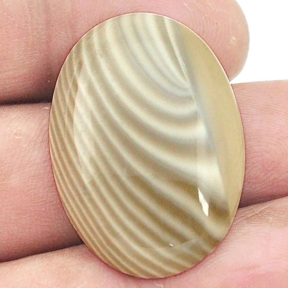 Natural 24.45cts striped flint ohio cabochon 30x21 mm oval loose gemstone s2779