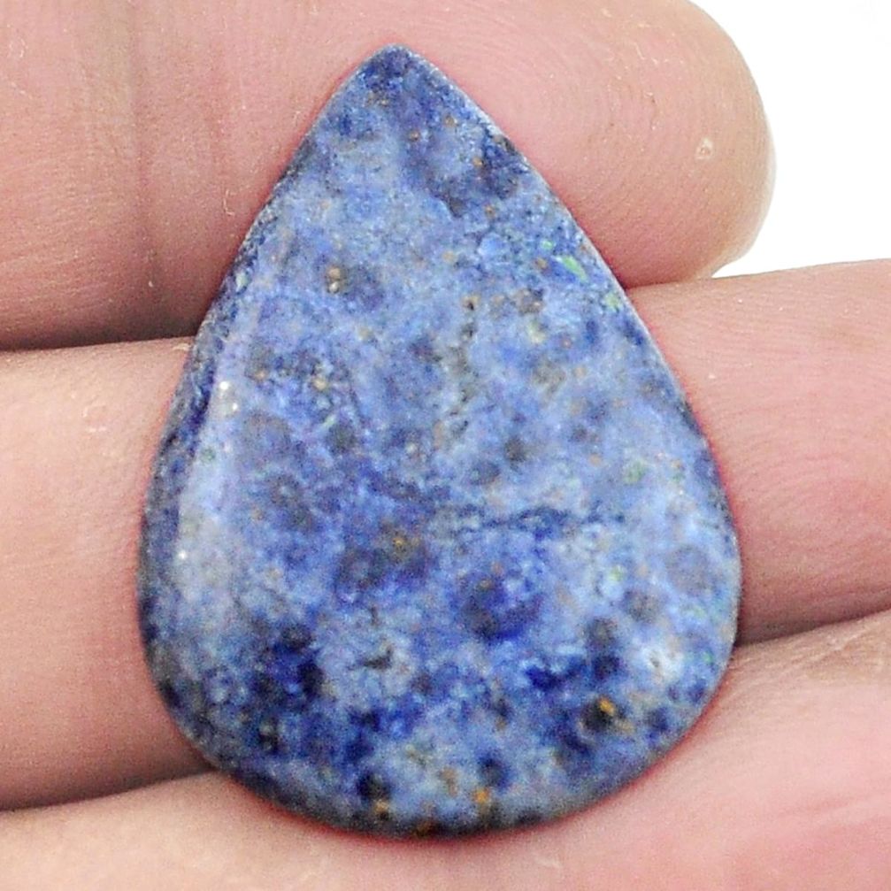 Natural 20.80cts dumortierite blue cabochon 31x22 mm pear loose gemstone s2841