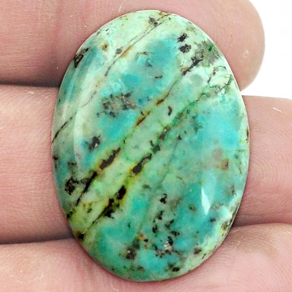 Natural 27.35cts norwegian turquoise cabochon 30x21 mm oval loose gemstone s2883
