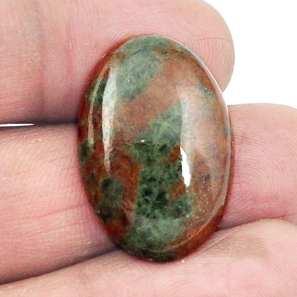 Natural 21.80cts grass garnet green cabochon 25x17 mm oval loose gemstone s2935