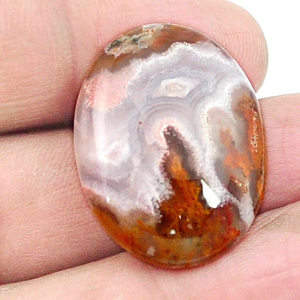 Natural 25.95cts agua nueva agate white cabochon 28x21 oval loose gemstone s2941