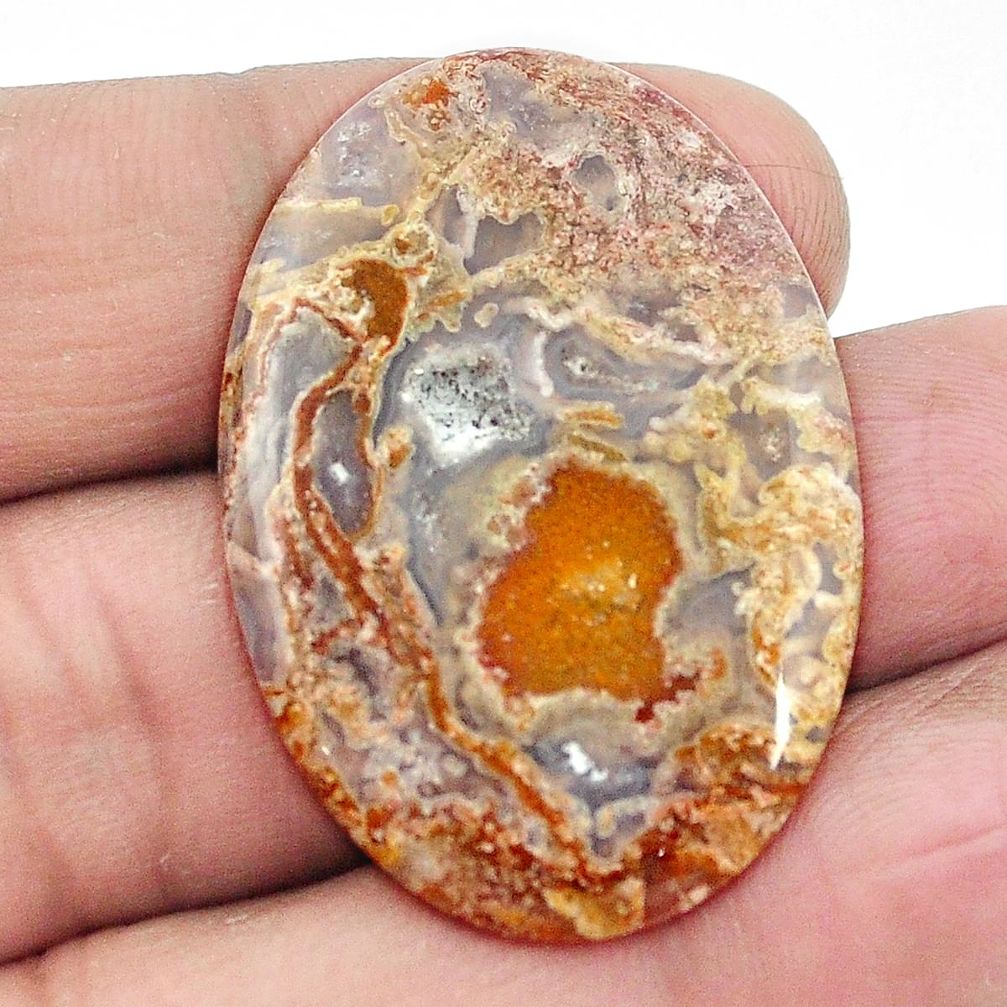 Natural 24.80cts agua nueva agate white cabochon 37x26 oval loose gemstone s2942