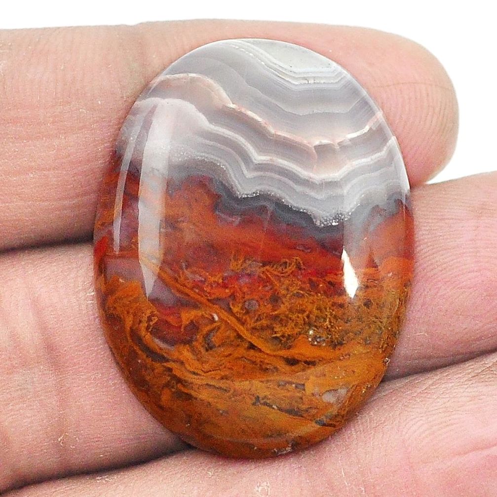 Natural 38.80cts agua nueva agate white cabochon 32x24 oval loose gemstone s2945