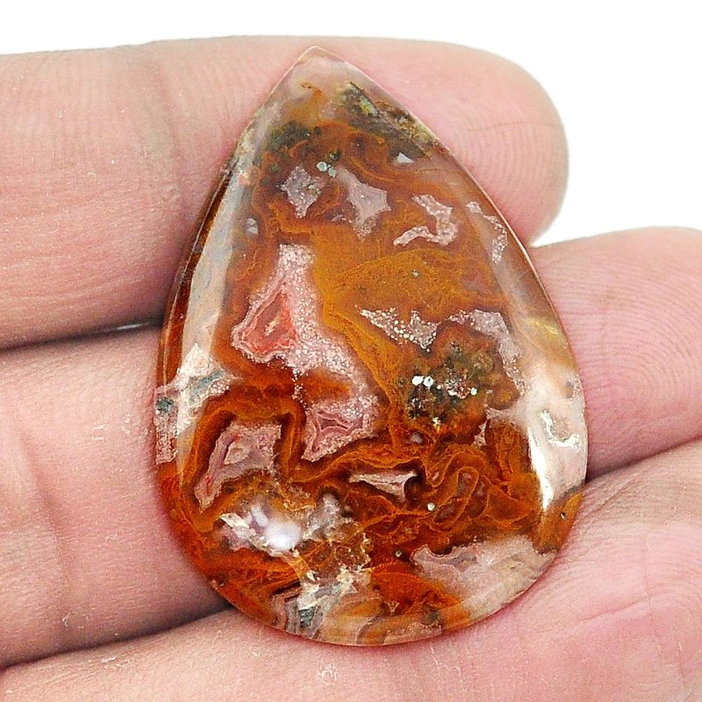 Natural 21.95cts agua nueva agate white cabochon 35x25 pear loose gemstone s2946