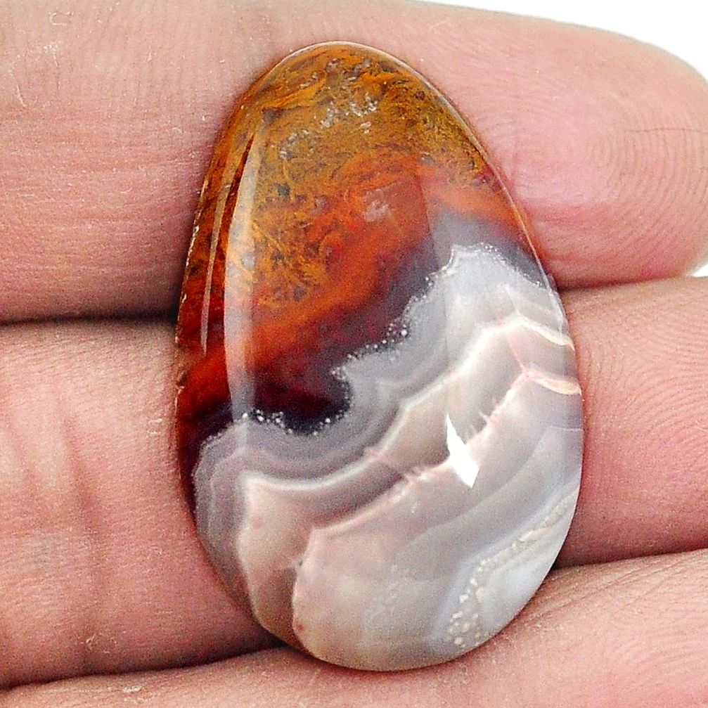 Natural 28.85cts agua nueva agate white cabochon 31x20 pear loose gemstone s2953