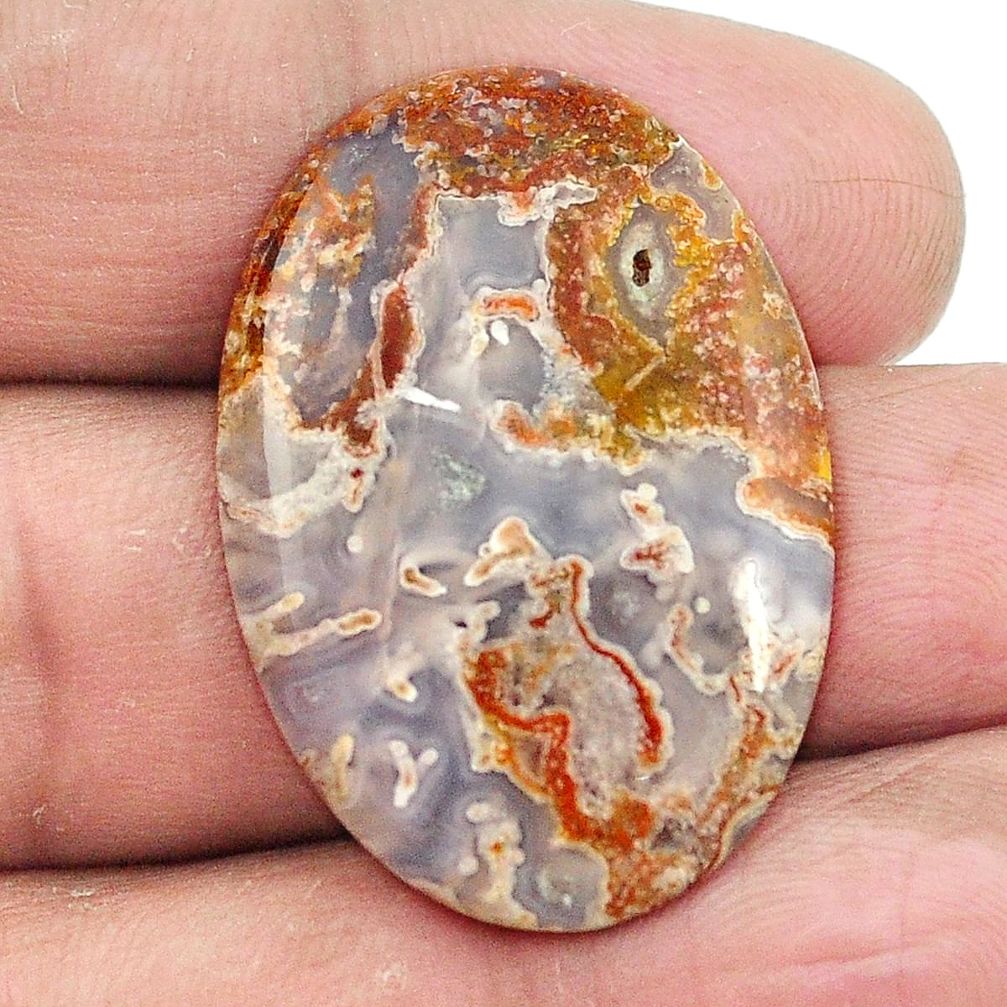 Natural 21.95cts agua nueva agate white cabochon 33x23 oval loose gemstone s2958