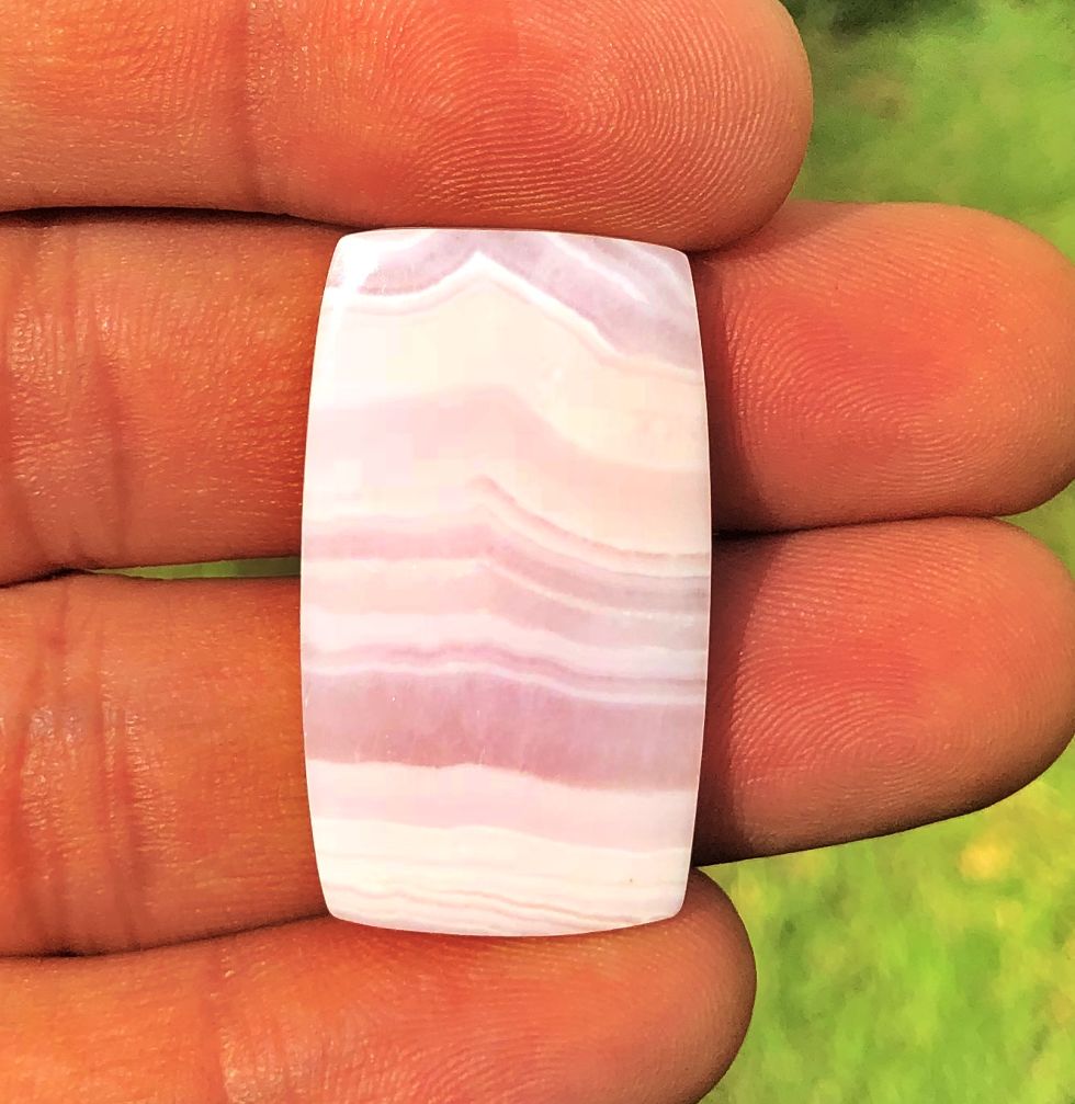 Natural 35.10cts lace agate pink cabochon 35x20.5mm octagan loose gemstone s3202