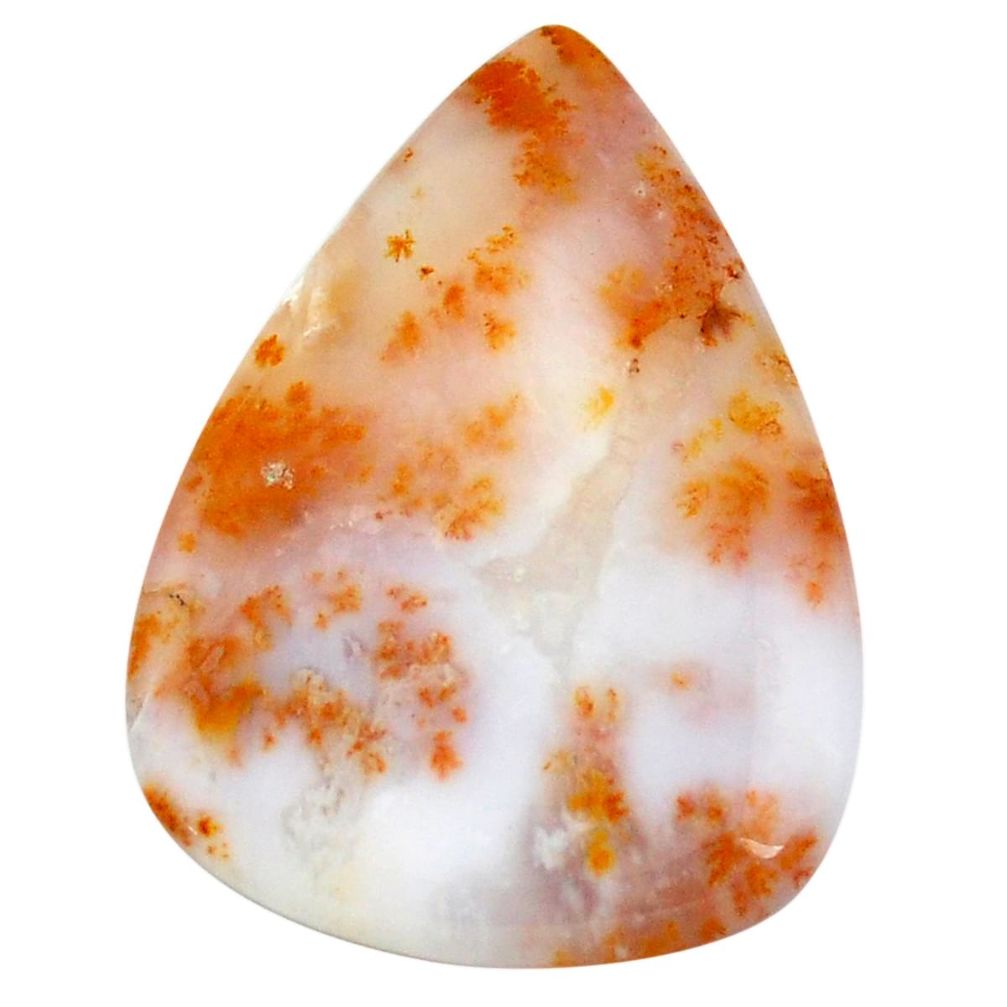 46.35cts scenic russian dendritic agate 41x29 mm pear loose gemstone s3491