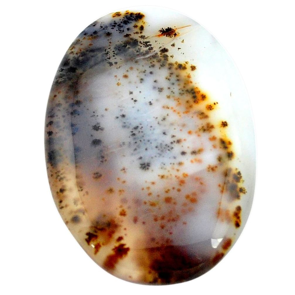 68.15cts scenic russian dendritic agate 43x30 mm oval loose gemstone s3494