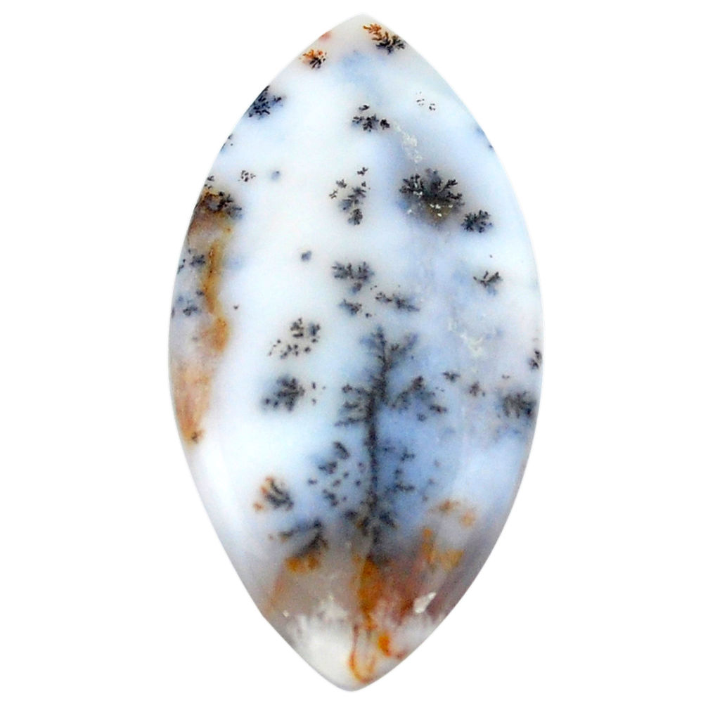 41.30cts scenic russian dendritic agate 42x22 mm marquise loose gemstone s3499
