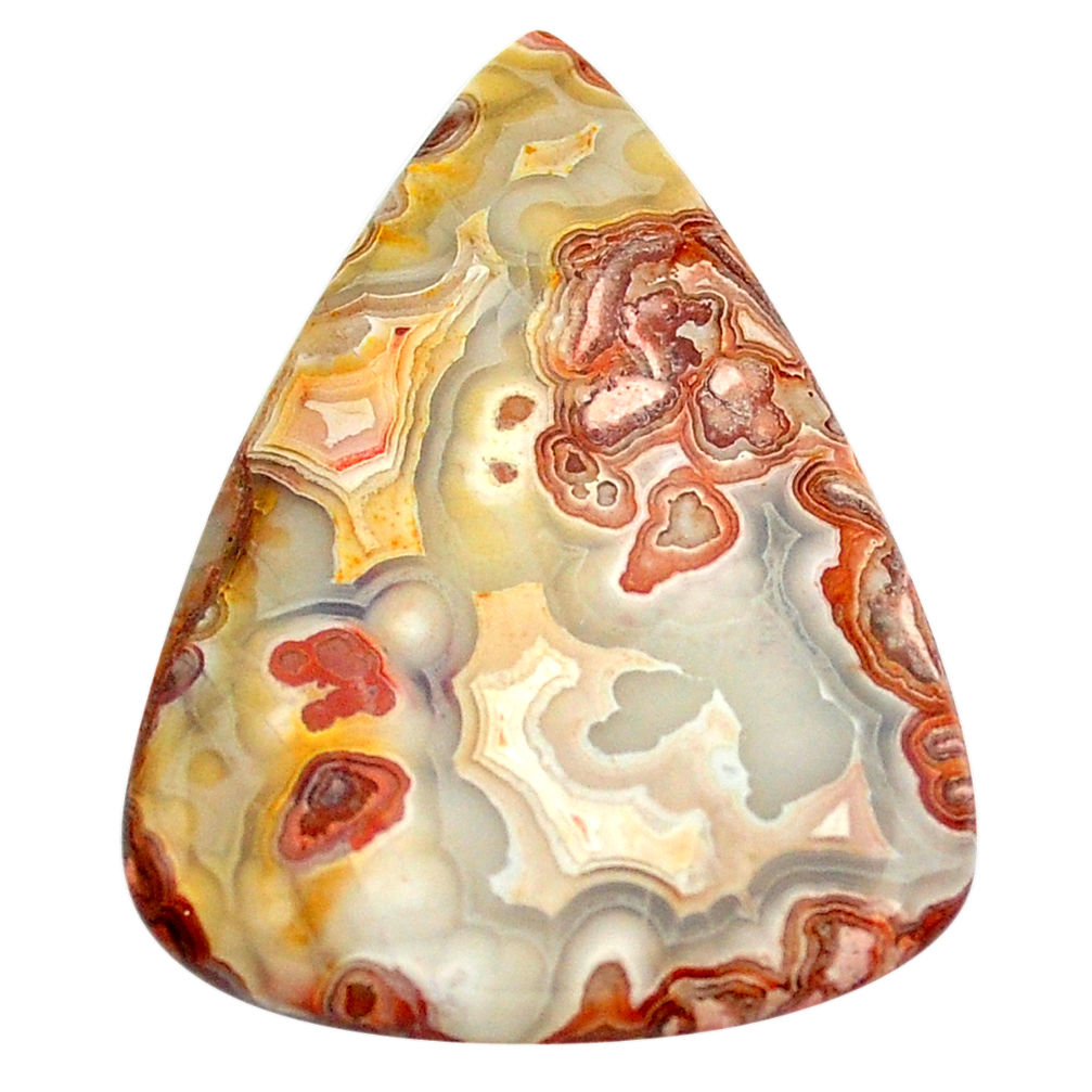 Natural 52.40cts mexican laguna lace agate 46x33.5 mm pear loose gemstone s3508