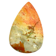 Natural 33.45cts rocky butte picture jasper 37x22 mm pear loose gemstone s3521