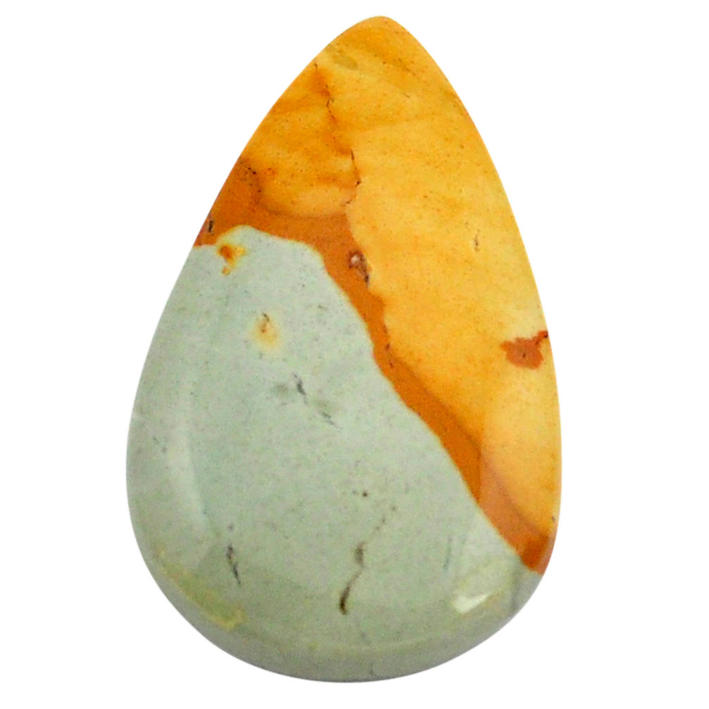 Natural 27.40cts rocky butte picture jasper 33.5x20 mm pear loose gemstone s3522