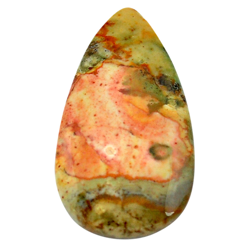 Natural 41.15cts rocky butte picture jasper 41x22 mm pear loose gemstone s3527