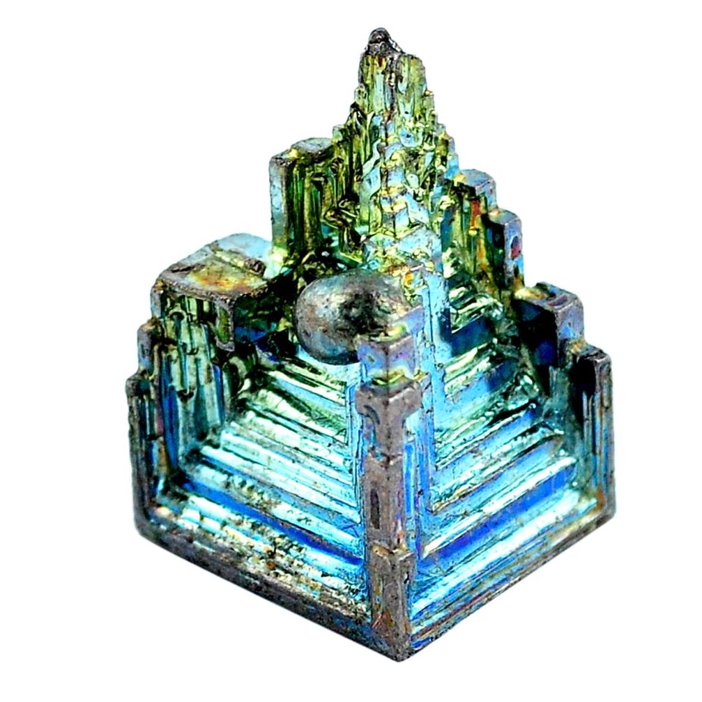 Natural 46.30cts bismuth crystal carving 22x15 mm fancy loose gemstone s3596