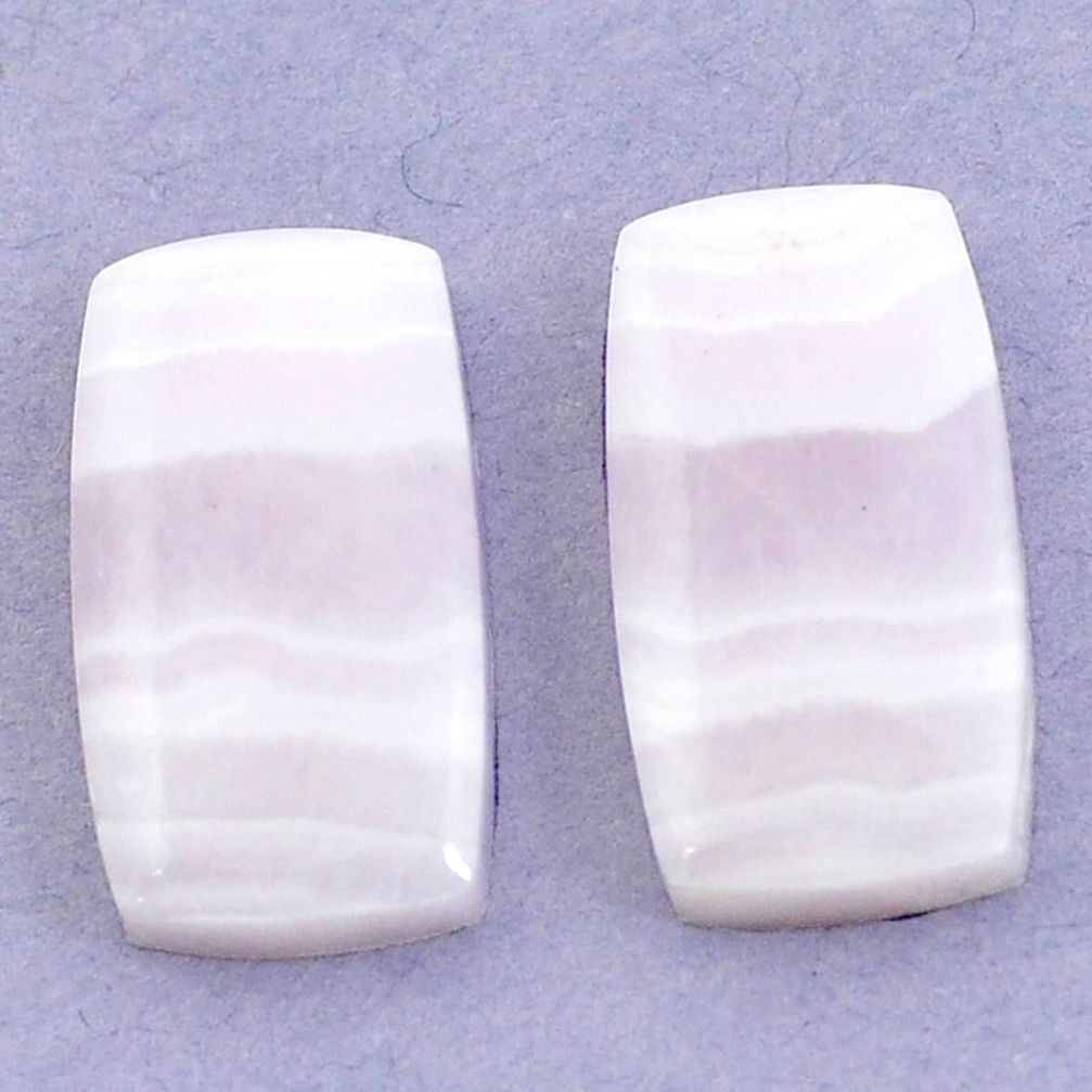 Natural 22.65cts lace agate pink cabochon 21x12 mm octagan loose gemstone s3683