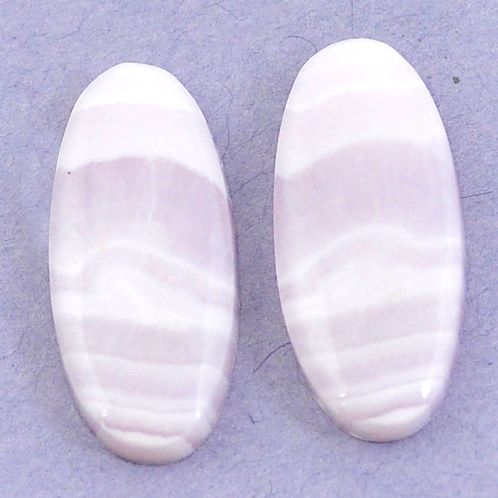 Natural 18.65cts lace agate pink cabochon 23x10 mm oval loose gemstone s3692