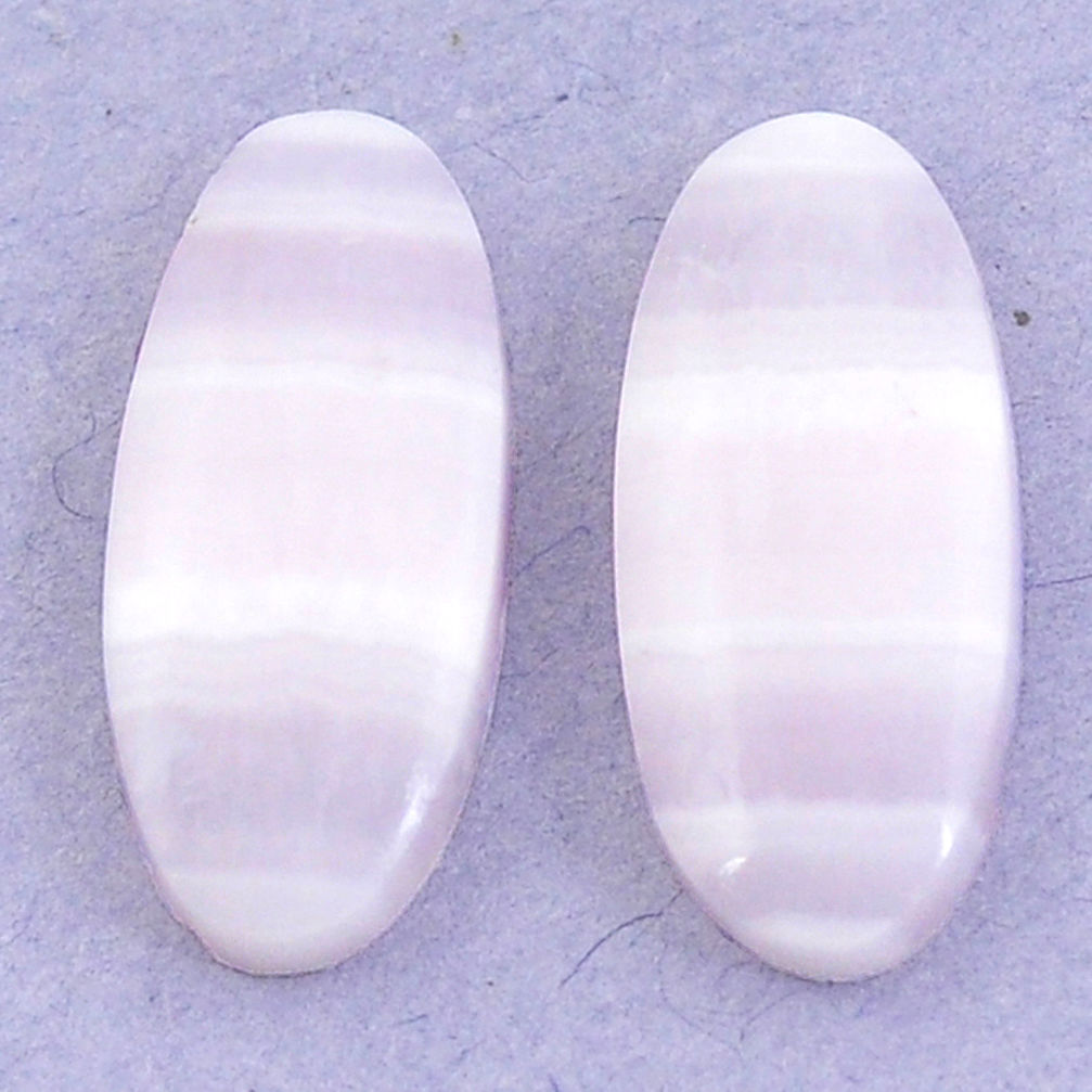 Natural 16.90cts lace agate pink cabochon 22x10 mm oval loose gemstone s3693