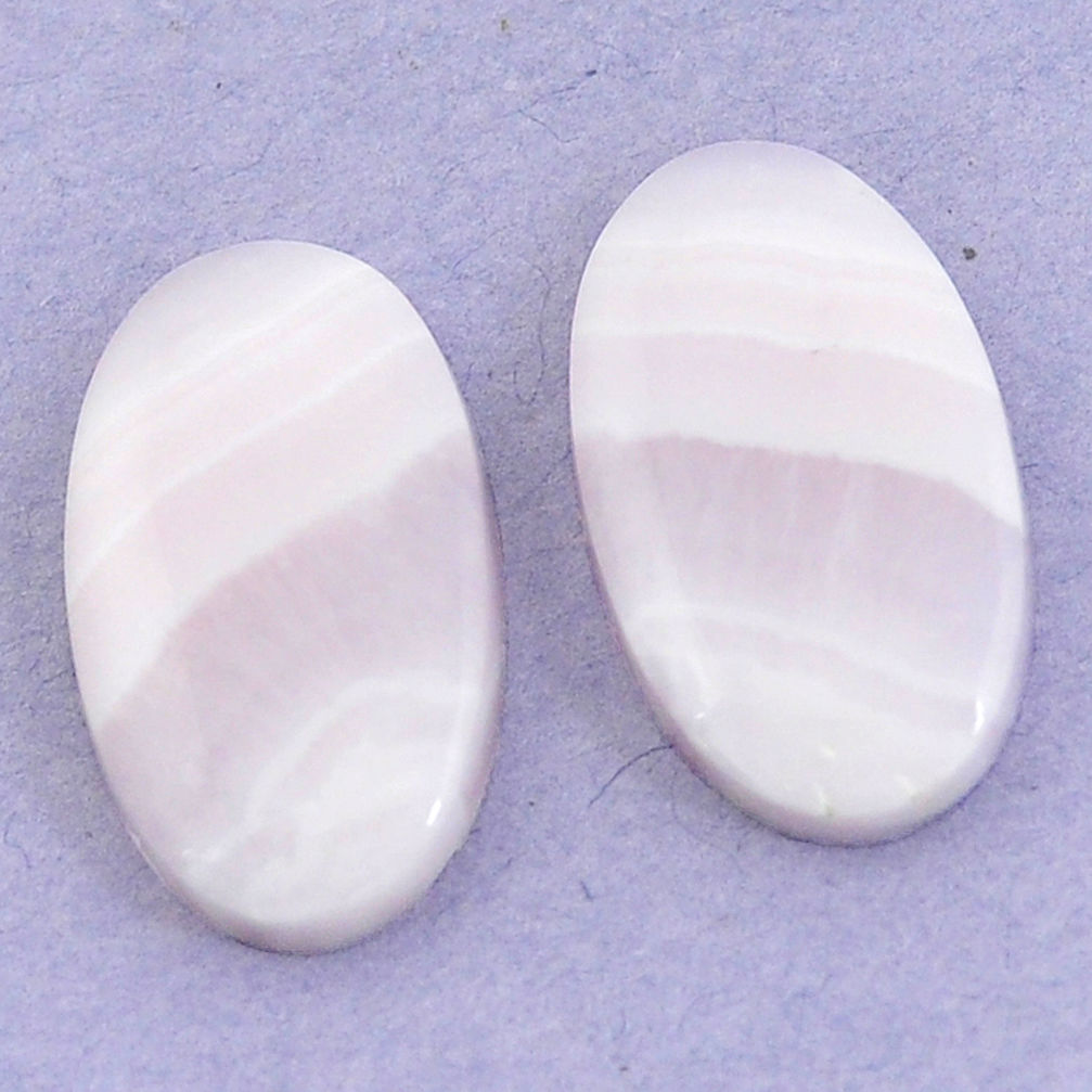 Natural 21.90cts lace agate pink cabochon 22x13 mm oval loose gemstone s3695