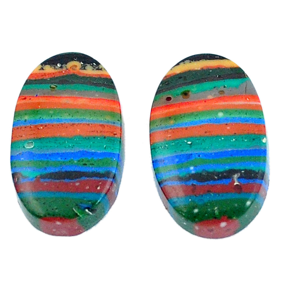 Natural 13.65cts rainbow calsilica cabochon 20x12 mm oval loose gemstone s3731
