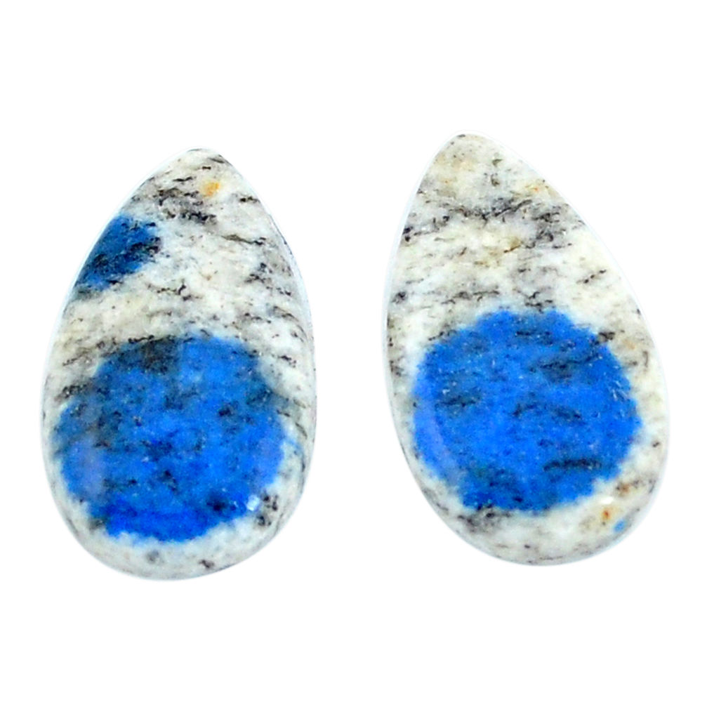 Natural 15.80cts k2 blue (azurite in quartz) 22x12 mm pear loose gemstone s3764