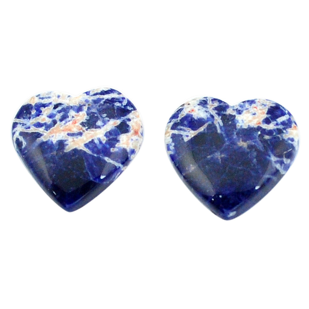 Natural 10.90cts sodalite orange cabochon 15x15 mm heart loose gemstone s3776