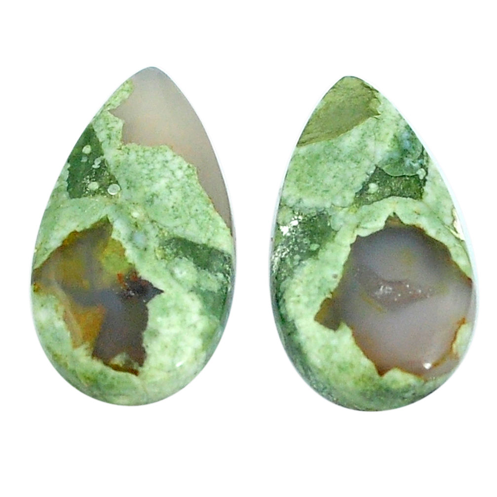 Natural 20.95cts rainforest rhyolite jasper 25x13.5 mm pear loose gemstone s3785