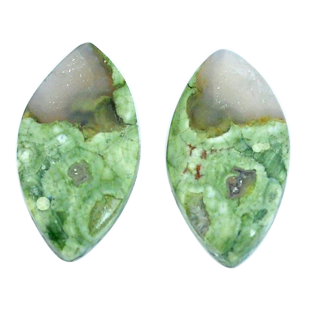 Natural 23.65cts rainforest rhyolite jasper 25.5x13mm marquise gemstone s3790