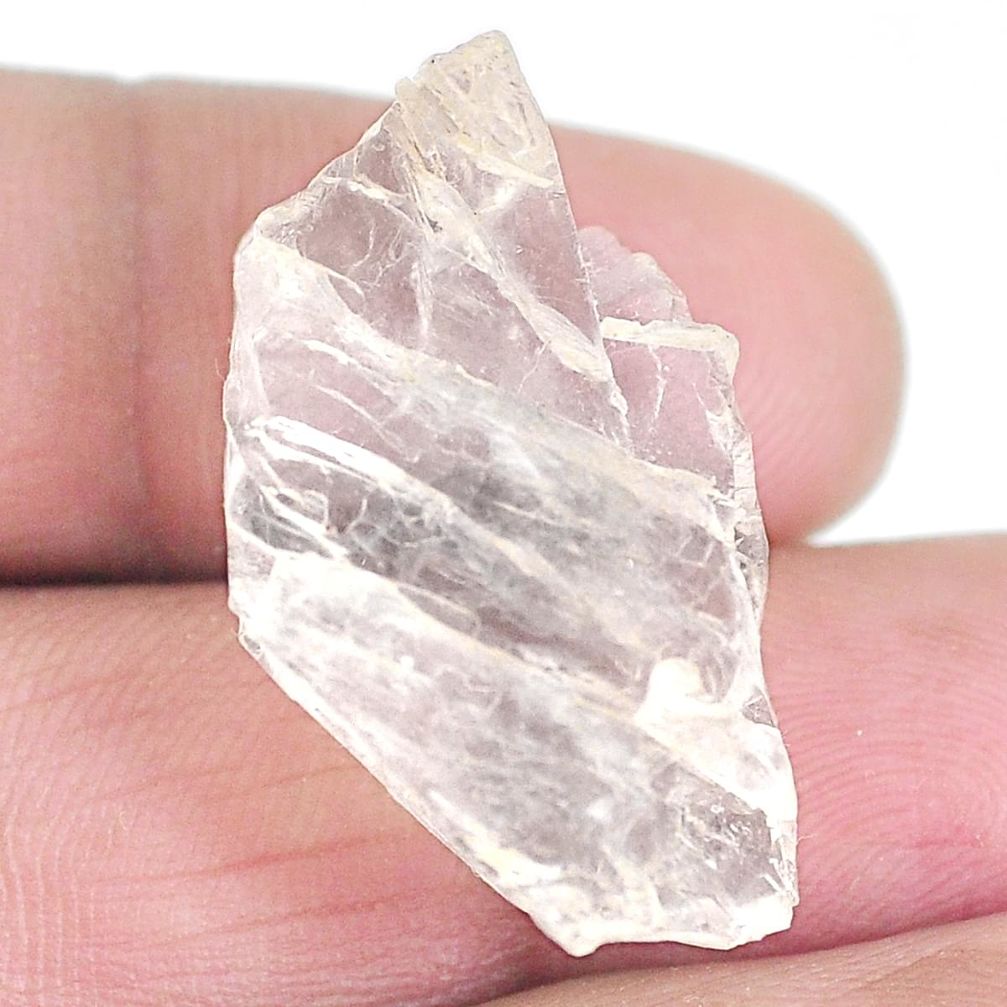 Natural 37.40cts petalite rough white 29x17.5 mm fancy loose gemstone s3958