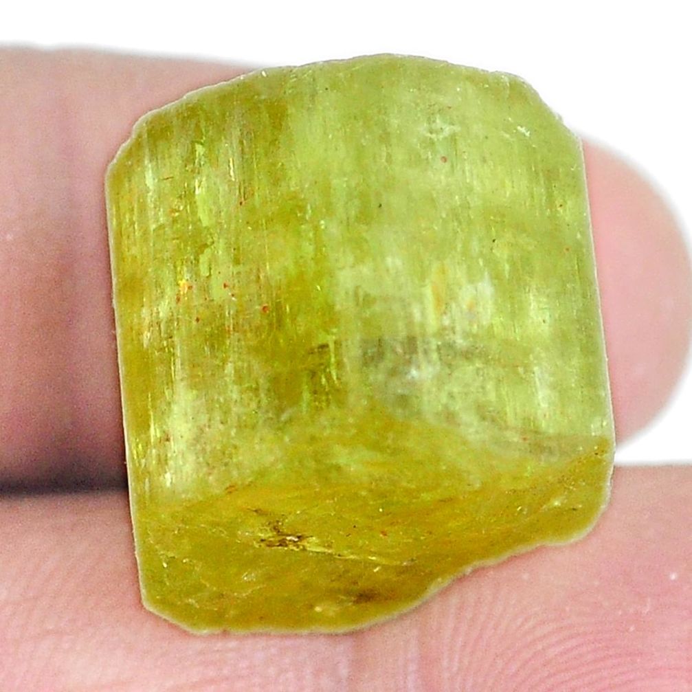 Natural 48.40cts hiddenite rough green rough 23x22 mm fancy loose gemstone s3969