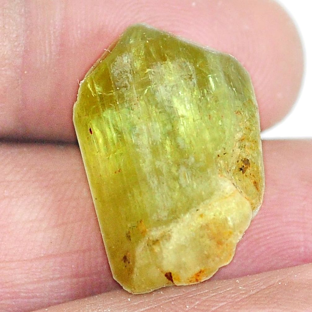 Natural 30.15cts hiddenite rough green 21.5x14 mm fancy loose gemstone s3977