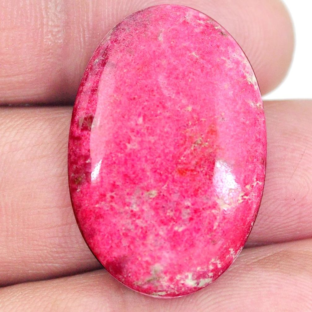 Natural 28.80cts thulite unionite pink zoisite 32x20mm oval loose gemstone s4176