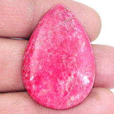 Natural 38.65ct thulite unionite pink zoisite 35x24mm pear loose gemstone s4179
