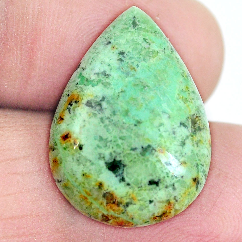 Natural 12.90cts norwegian turquoise green 22x16 mm pear loose gemstone s4220