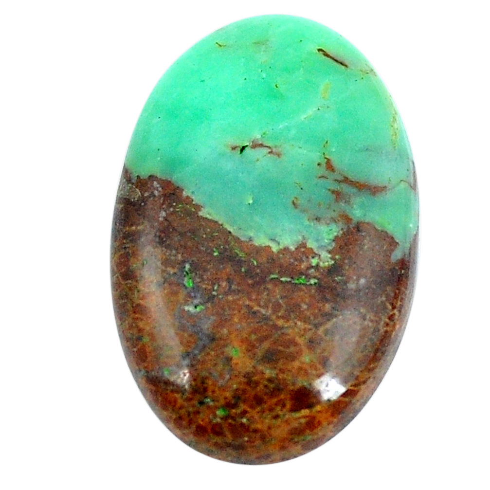 Natural 21.60cts boulder chrysoprase brown 28x17 mm oval loose gemstone s4234