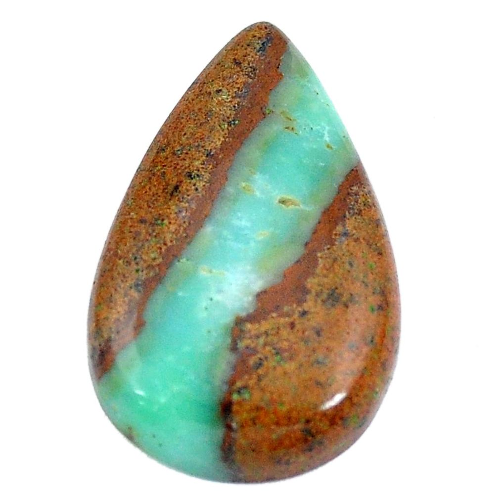 Natural 20.85cts boulder chrysoprase brown 29x18 mm pear loose gemstone s4236