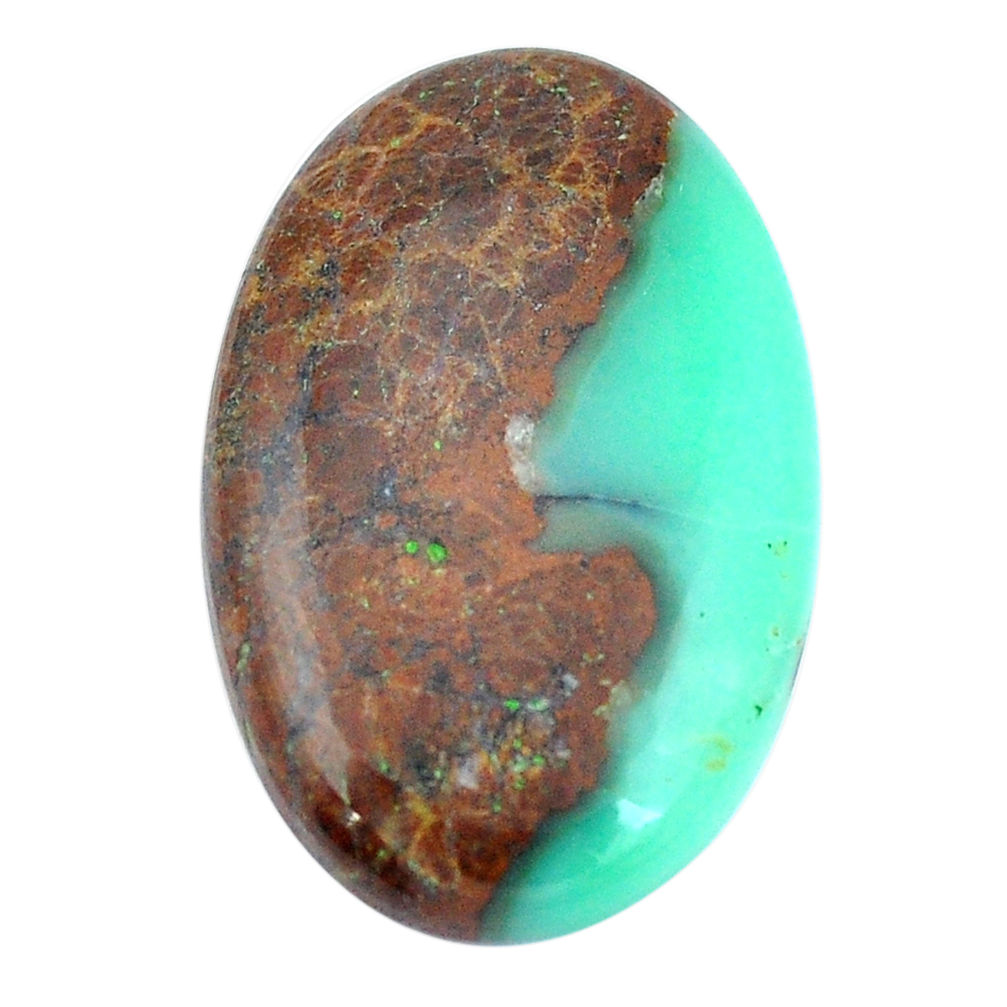 Natural 25.70cts boulder chrysoprase brown 31x20 mm oval loose gemstone s4238