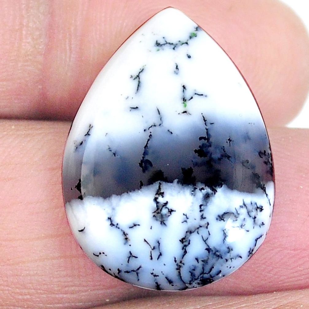 Natural 15.05cts dendrite opal (merlinite) 25x17.5 mm pear loose gemstone s4261