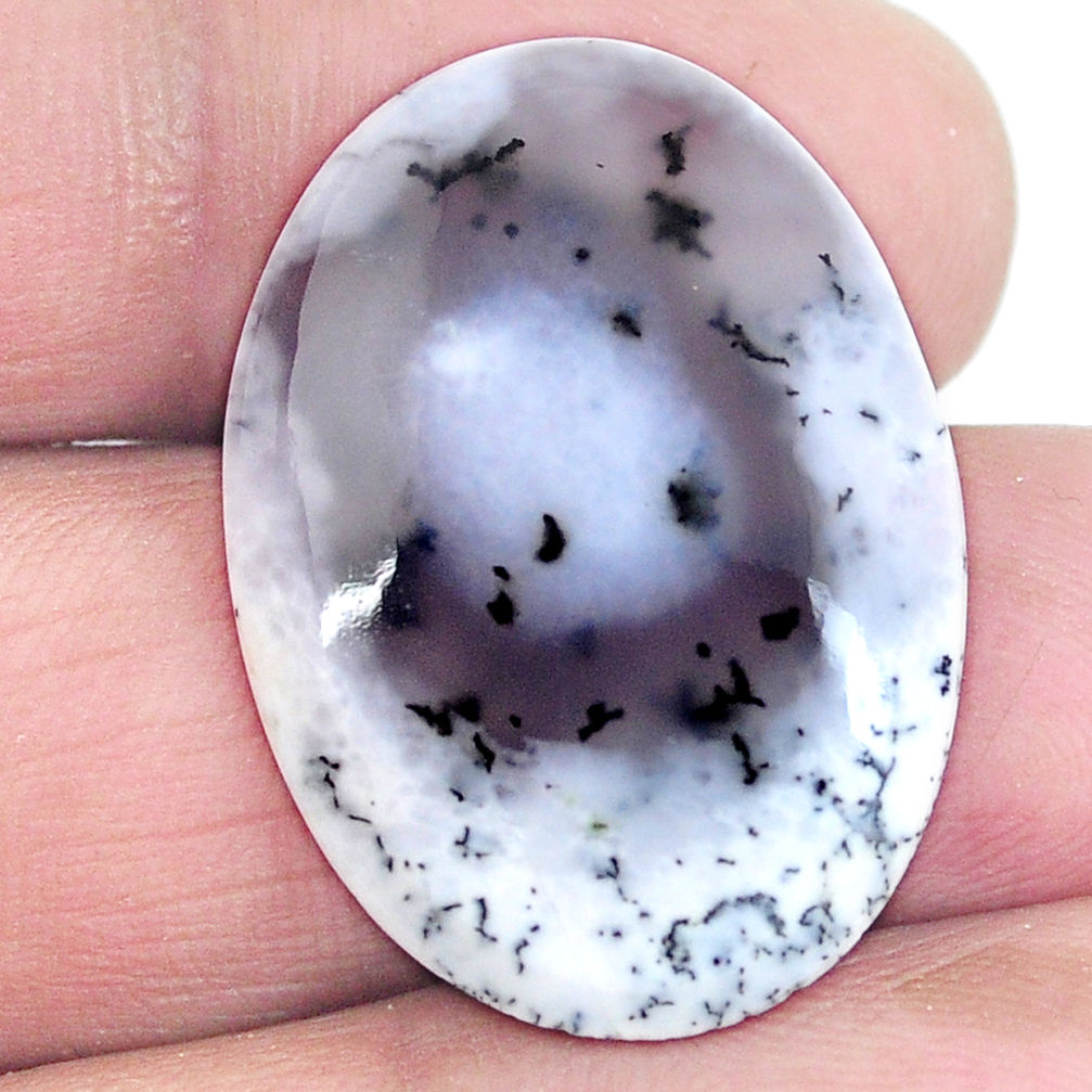 Natural 20.05cts dendrite opal (merlinite) 28x20 mm oval loose gemstone s4272