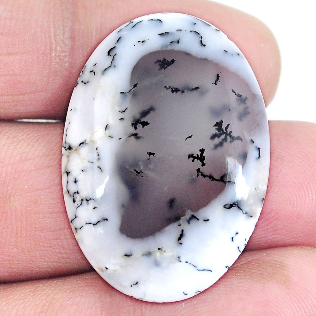 Natural 25.10cts dendrite opal (merlinite) 32.5x23 mm oval loose gemstone s4274