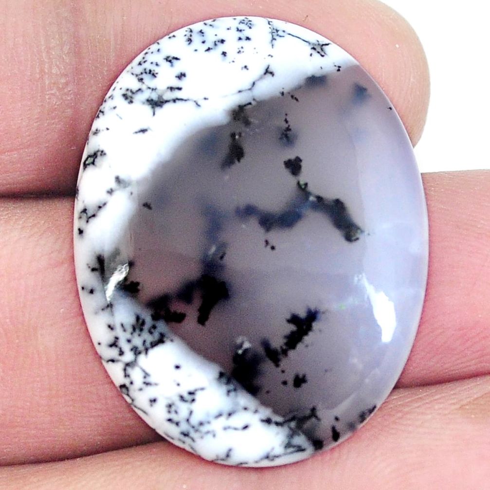 Natural 23.15cts dendrite opal (merlinite) 30x23 mm oval loose gemstone s4275