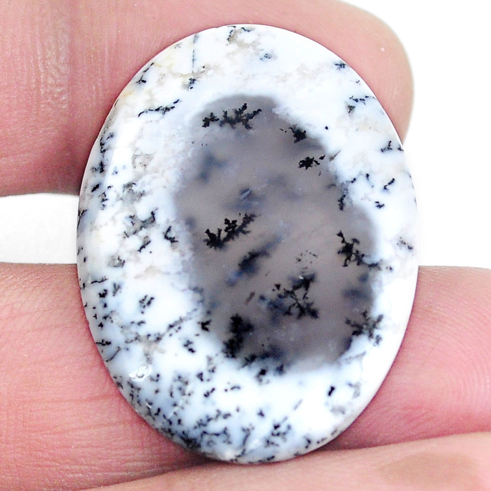 Natural 21.10cts dendrite opal (merlinite) 31x23.5 mm oval loose gemstone s4280